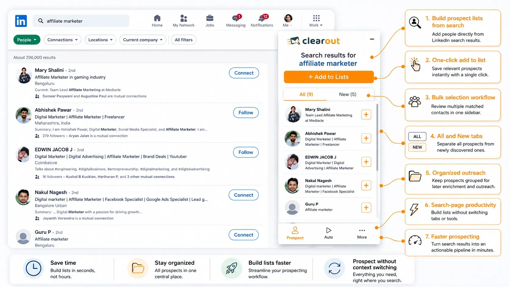 Build Prospect List from LinkedIn Search Results